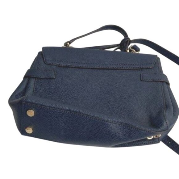 Michael Kors Karson Navy Blue Pebbled Leather Purse - Picture 3 of 7